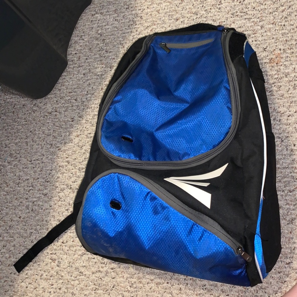 Easton black and blue baseball bat bag.